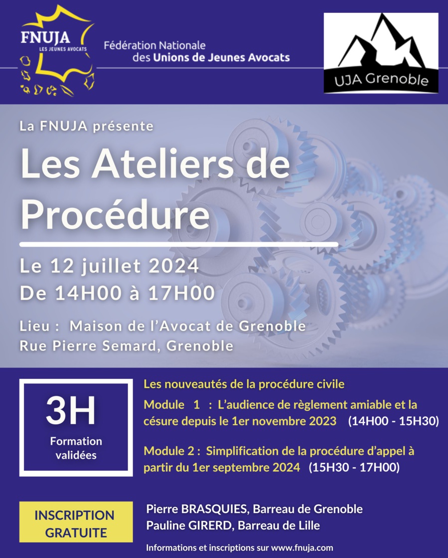 Les Ateliers de la procédure à Grenoble