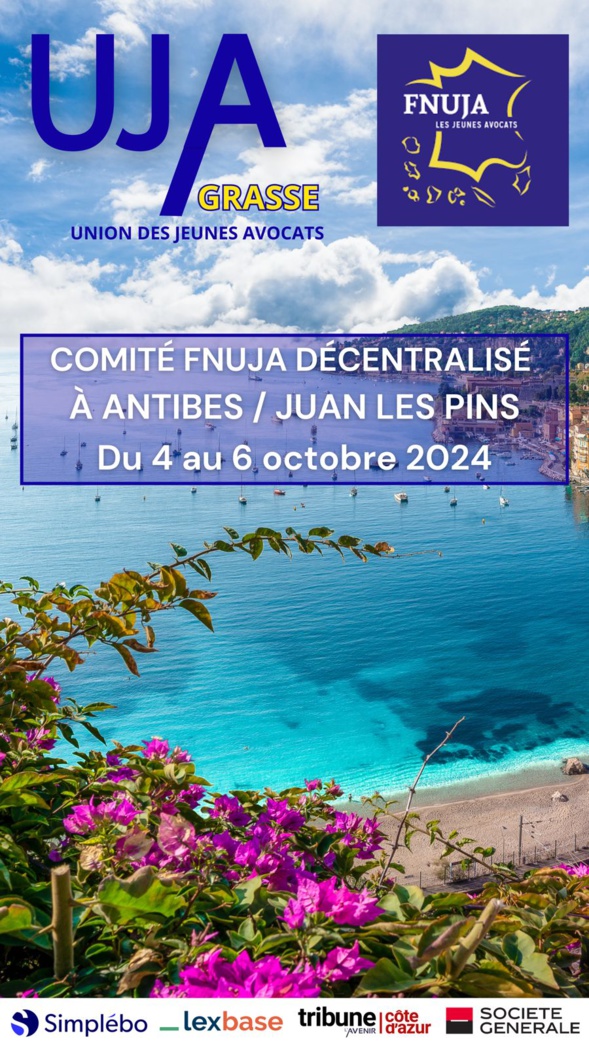 Comité décentralisé de la FNUJA de l'UJA de Grasse ( à Antibes-Juan les Pins) du 3 au 6 octobre 2024