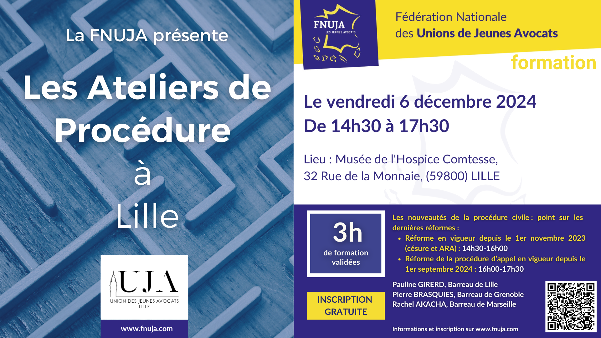 Les Ateliers de Procédure de la FNUJA à Lille