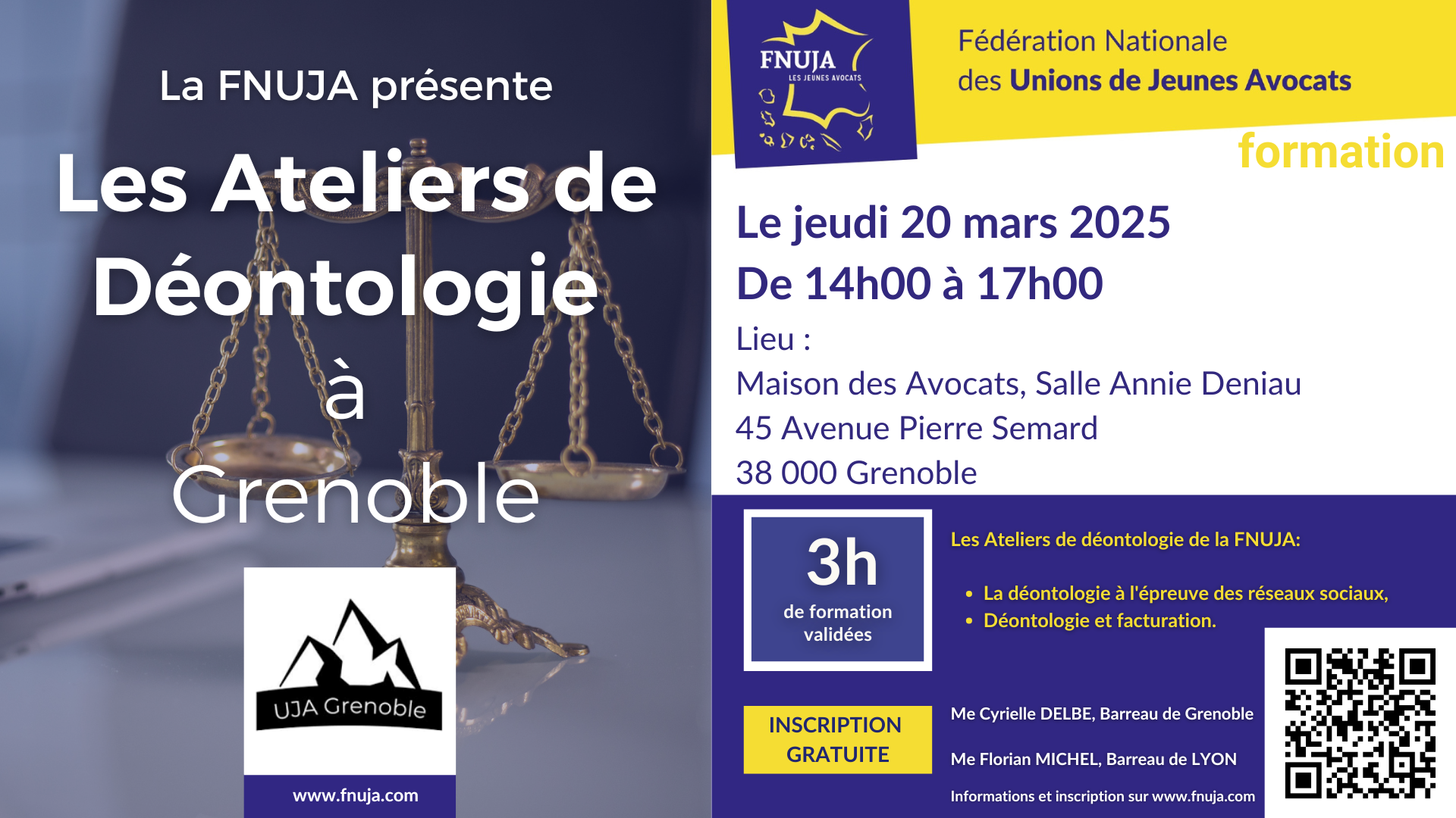 Les Ateliers de la Déontologie de la FNUJA à Grenoble