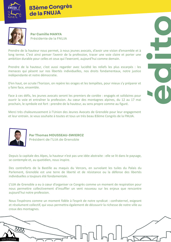 83ème congrès de la FNUJA à Grenoble : « Les jeunes avocats prennent de la hauteur »
