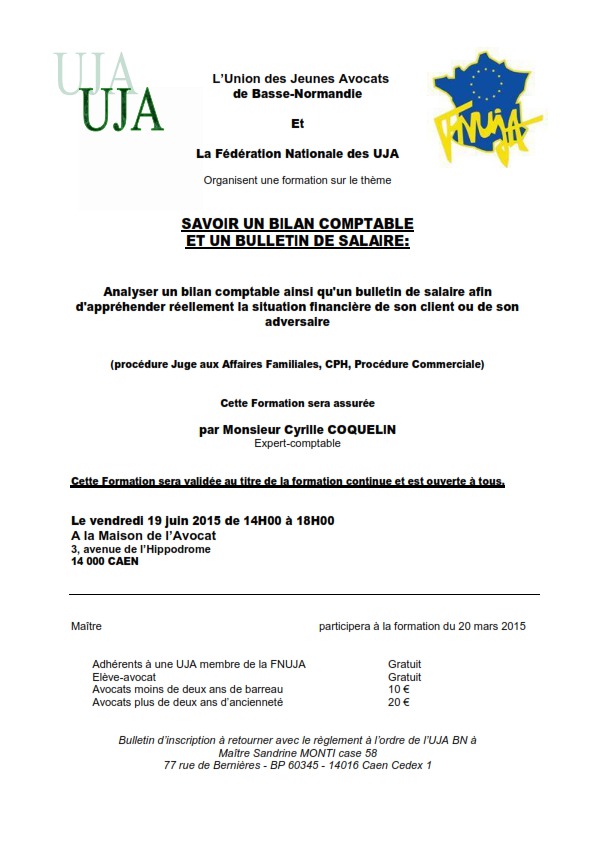 BASSE NORMANDIE - Formation : SAVOIR LIRE UN BILAN COMPTABLE ET UN BULLETIN DE SALAIRE