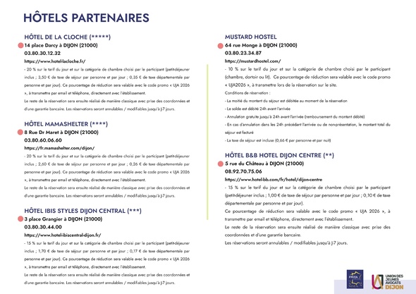 Comité décentralisé de la FNUJA de l'UJA de Dijon du 26 au 29 mars 2026