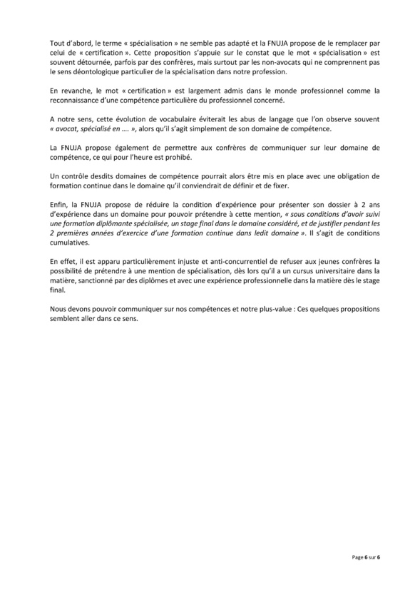 Contribution de la FNUJA sur la formation professionnelle des avocats
