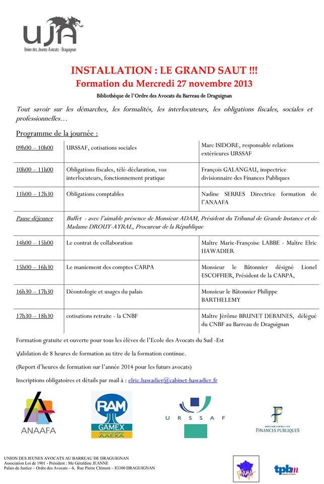 DRAGUIGNAN - Formation - INSTALLATION : LE GRAND SAUT !