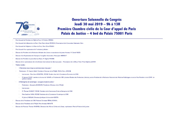 Les jeunes avocats entrent en Seine ! 76ème Congrès de la FNUJA à Paris du 29 mai au 2 juin 2019 !!!