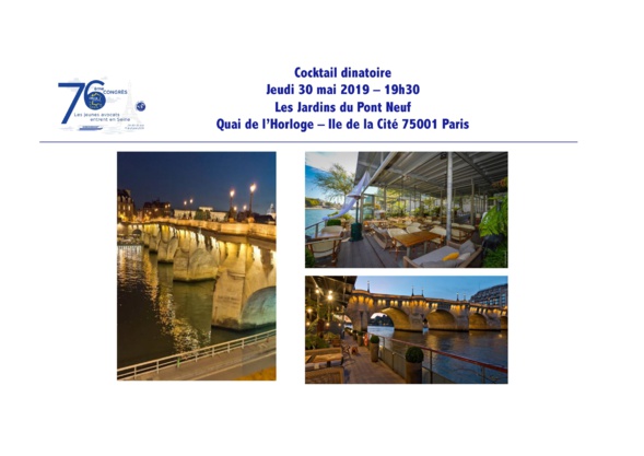 Les jeunes avocats entrent en Seine ! 76ème Congrès de la FNUJA à Paris du 29 mai au 2 juin 2019 !!!