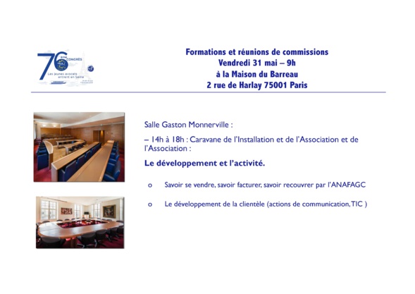 Les jeunes avocats entrent en Seine ! 76ème Congrès de la FNUJA à Paris du 29 mai au 2 juin 2019 !!!