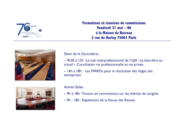 Les jeunes avocats entrent en Seine ! 76ème Congrès de la FNUJA à Paris du 29 mai au 2 juin 2019 !!!