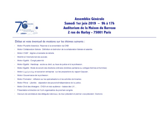 Les jeunes avocats entrent en Seine ! 76ème Congrès de la FNUJA à Paris du 29 mai au 2 juin 2019 !!!