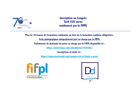 Les jeunes avocats entrent en Seine ! 76ème Congrès de la FNUJA à Paris du 29 mai au 2 juin 2019 !!!