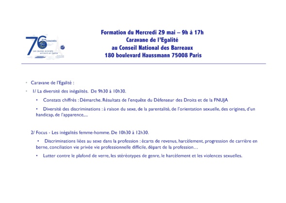 Les jeunes avocats entrent en Seine ! 76ème Congrès de la FNUJA à Paris du 29 mai au 2 juin 2019 !!!